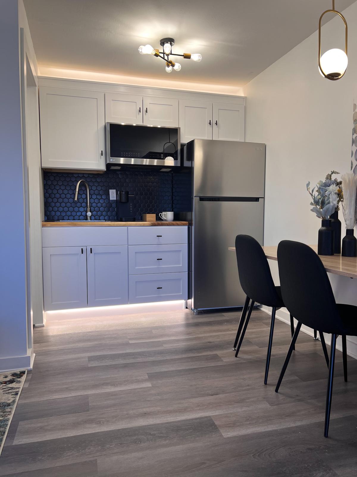 In room kitchen and dining
